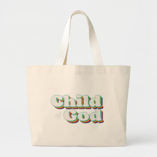 Child of God Vintage Christian Inspirational Large Tote Bag