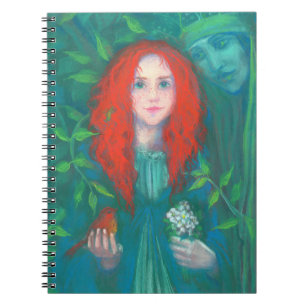 Child of the forest, red haired girl, green shades notebook