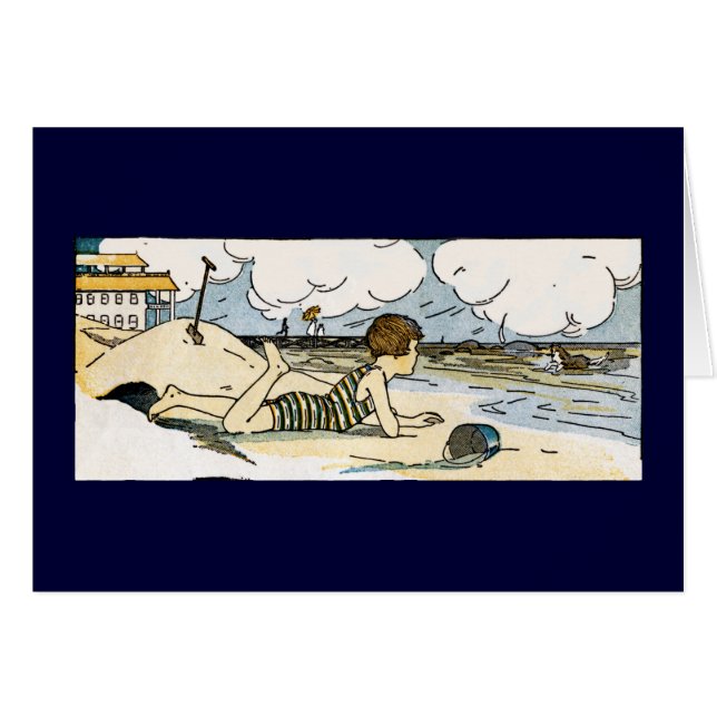 Child on Beach Vintage Art (Front Horizontal)