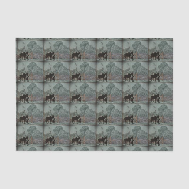 Child Petting Donkey Tissue Paper (Front)