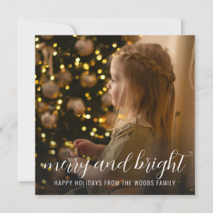 Child Photo Christmas Holiday Merry And Bright Card