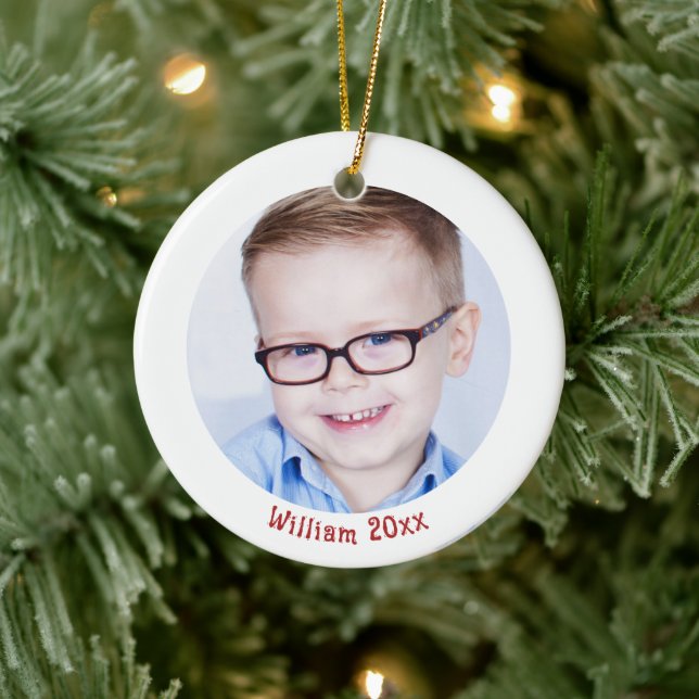 Child Photo Christmas Ornaments With Name (Tree)