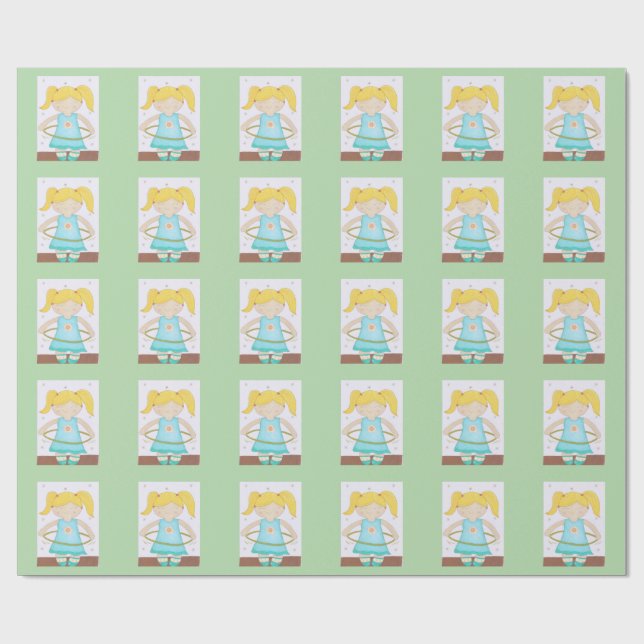 Child playing with a hula hoop wrapping paper (Flat)