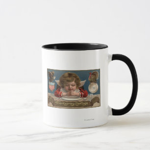 Child Praying at Dinner-Table Mug