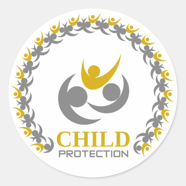child protection classic round sticker (Front)