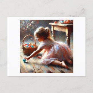 Child Reaching for Easter Egg,  Postcard