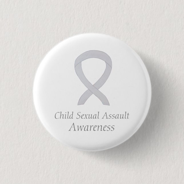 Child Sexual Assault Awareness White Ribbon Pin (Front)