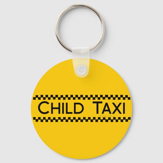Child Taxi Funny Design for Driving Fathers/Moms Keychain (Front)