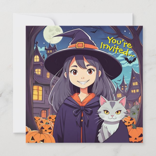 Child Witch Party Invitation (Front)