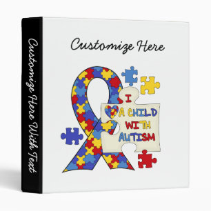 Child With Autism Awareness Ribbon Binder