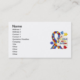 Child With Autism Awareness Ribbon Business Card