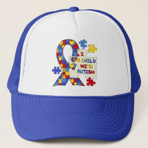 Child With Autism Awareness Ribbon Trucker Hat