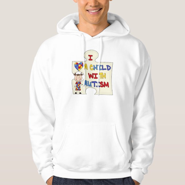 Child WIth Autism Brunette Girl 2 Hoodie (Front)