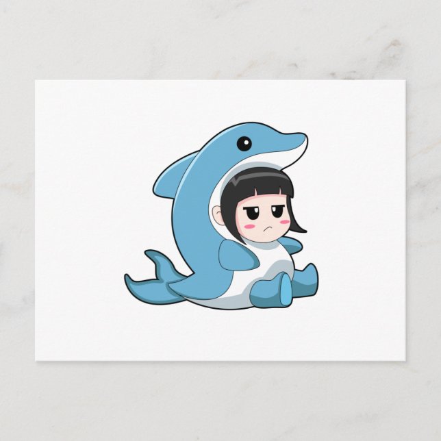 Child with Dolphin Costume Postcard (Front)