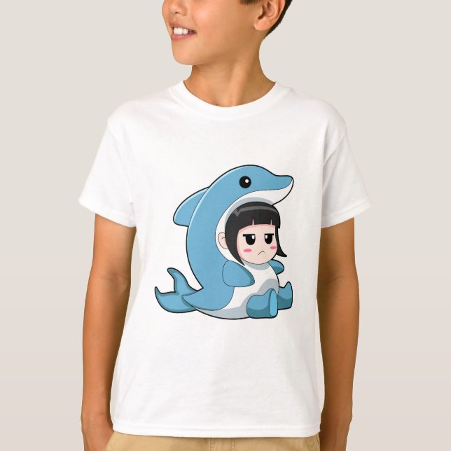 Child with Dolphin Costume T-Shirt (Front)