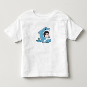 Child with Dolphin Costume Toddler T-shirt