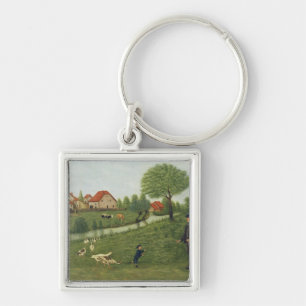 Child with Geese Keychain