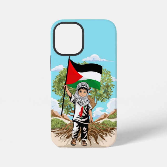 Child with Keffiyeh Palestine Flag  iPhone Case (Back)