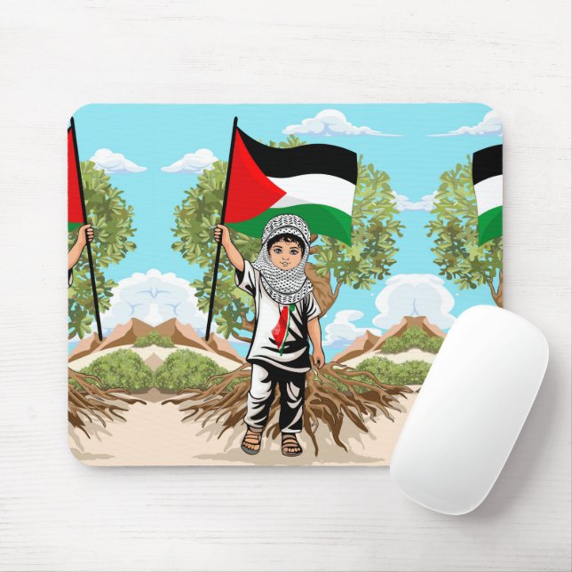 Child with Keffiyeh Palestine Flag  Mouse Pad (With Mouse)