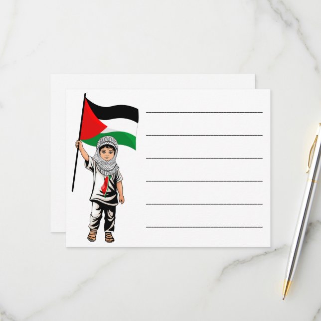 Child with Keffiyeh Palestine Flag  RSVP Card (Front/Back In Situ)