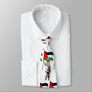 Child with Keffiyeh Palestine Flag  Tie