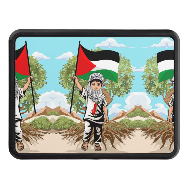 Child with Keffiyeh Palestine Flag  Trailer Hitch Cover (Front)