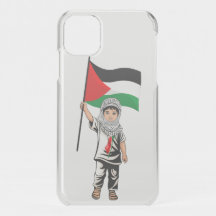 Child with Keffiyeh Palestine Flag