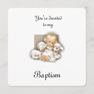 Child with lamb invitation