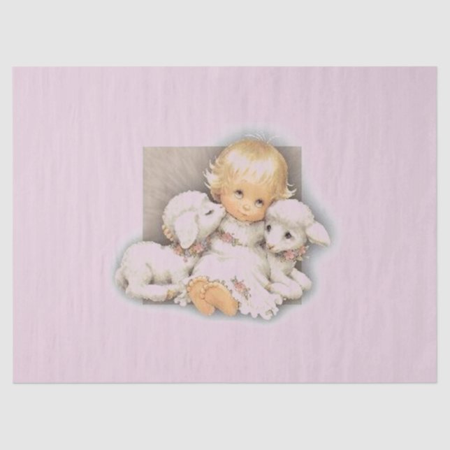 Child with lambs   tissue paper (Front)
