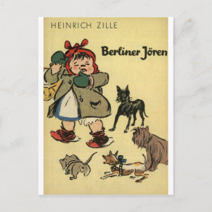 Child With Puppies Postcard