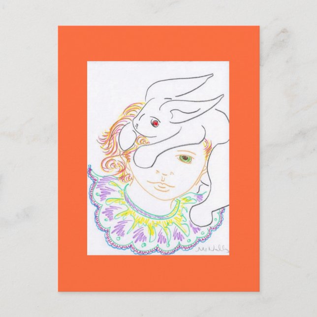 Child with Rabbit Postcard (Front)