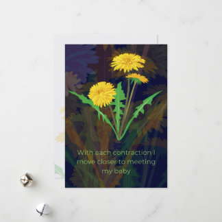 Childbirth affirmation card with flowers