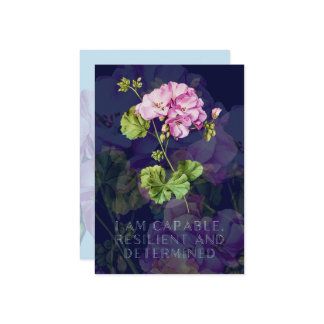 Childbirth affirmation card with flowers