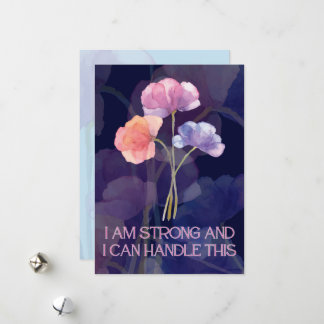 Childbirth Affirmation Card with flowers