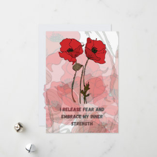 Childbirth affirmation card with flowers