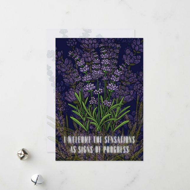 Childbirth affirmation card with flowers (Front/Back In Situ)