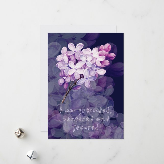 Childbirth affirmation card with flowers (Front/Back In Situ)