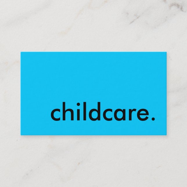 childcare. (colour customizable) calling card (Front)