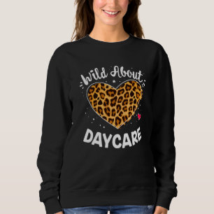 Childcare Director Leopard Daycare Crew School Tea Sweatshirt