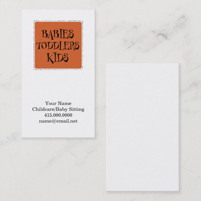 Childcare Nanny Services Business Card (Front/Back)