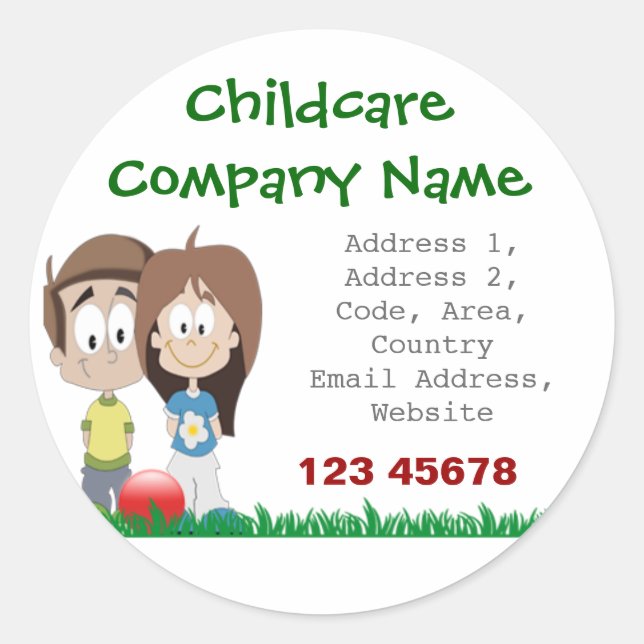 Childcare - Summer Camp - School Business Theme Classic Round Sticker (Front)