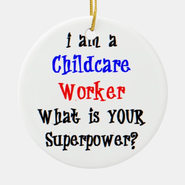 childcare worker ceramic ornament (Front)