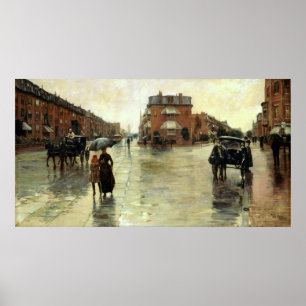 Childe Hassam - Rainy Day, Boston Poster