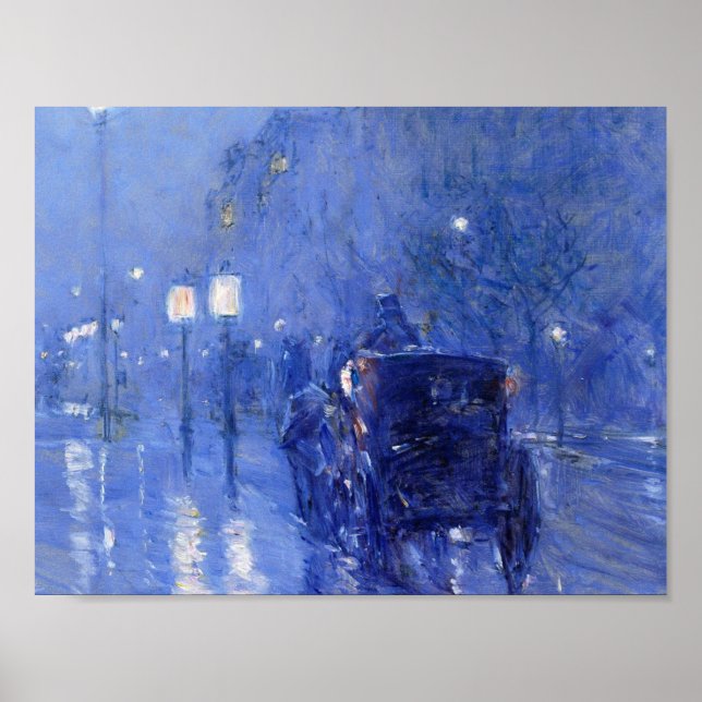 Childe Hassam - Rainy Midnight Poster (Front)