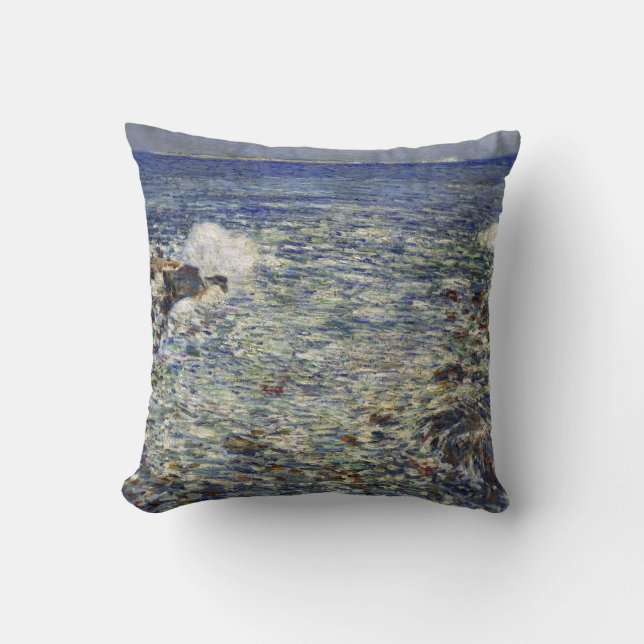 Childe Hassam Surf, Isles of Shoals Throw Pillow (Front)