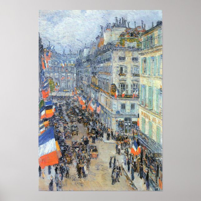 Childe Hassam - The 14th July, Rue Daunou Poster (Front)