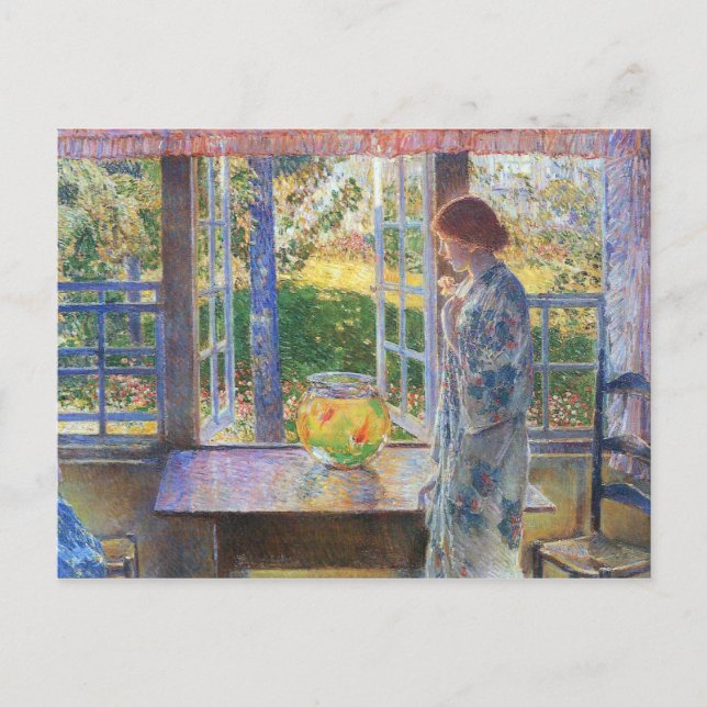Childe Hassam - The Goldfish Window Postcard (Front)