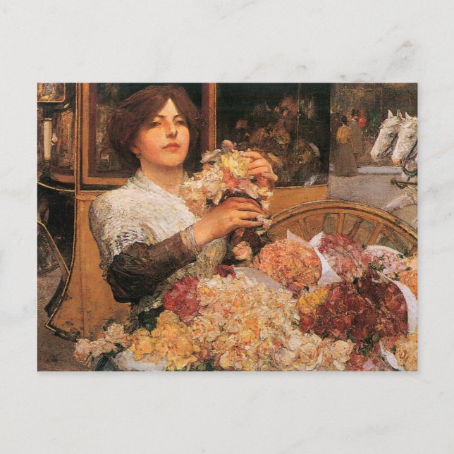 Childe Hassam - The Rose girls Postcard (Front)