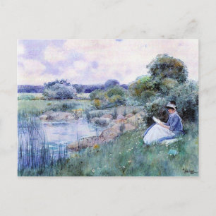Childe Hassam - Woman reading Postcard