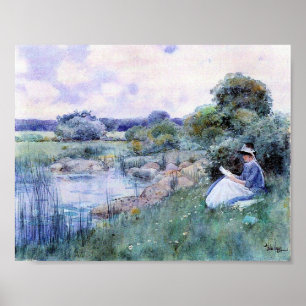 Childe Hassam-Woman reading Poster